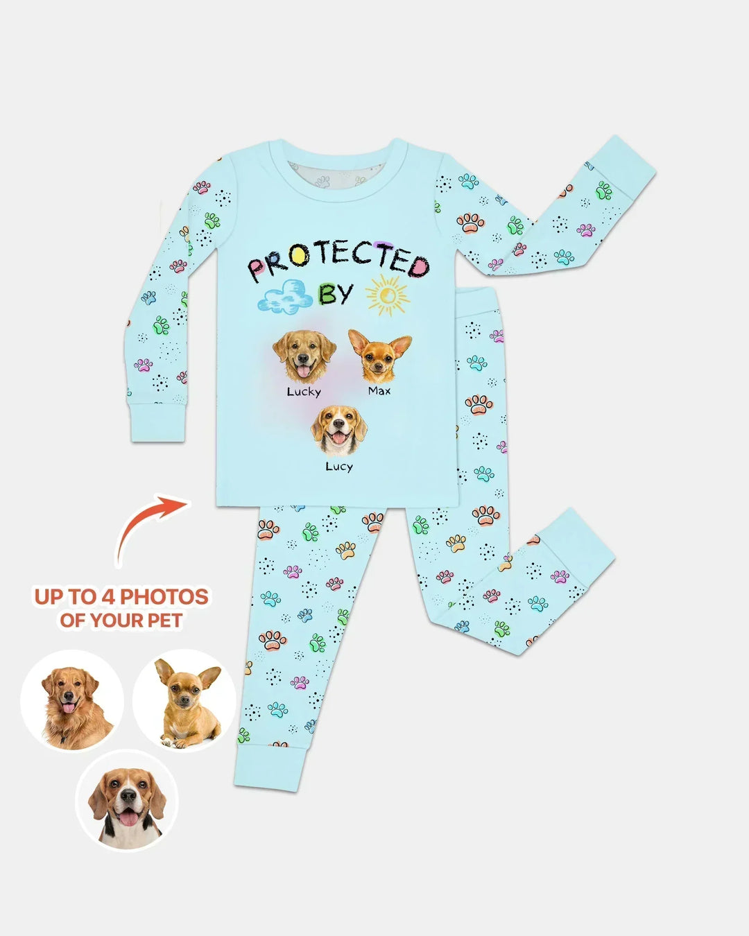 Zweiteiliges Langarm-Pyjama-Set mit Sommerfrüchten