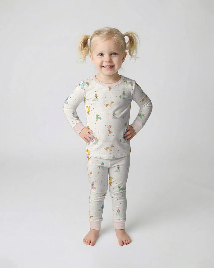 Zweiteiliges Langarm-Pyjama-Set mit Sommerfrüchten