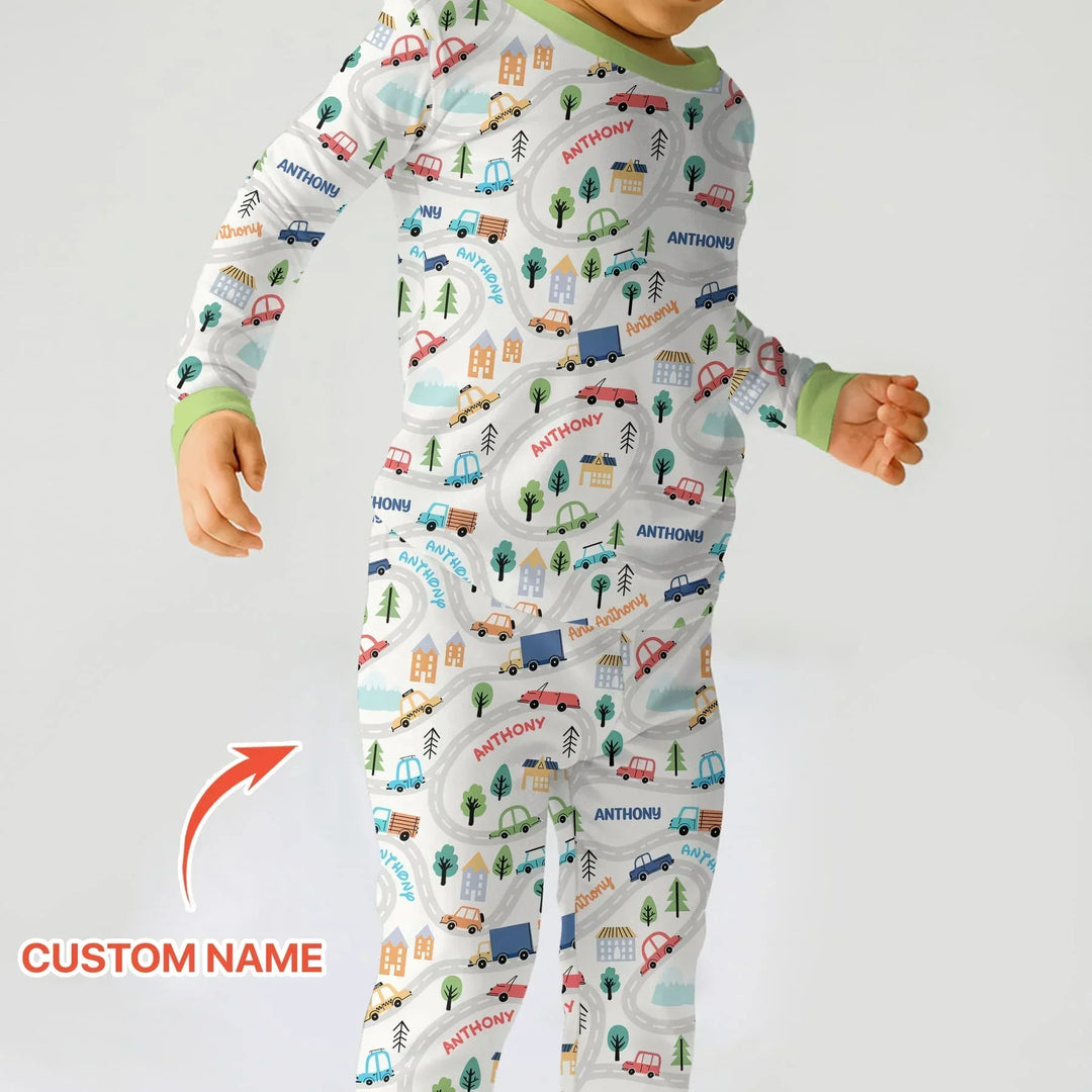 Zweiteiliges Langarm-Pyjama-Set mit Sommerfrüchten