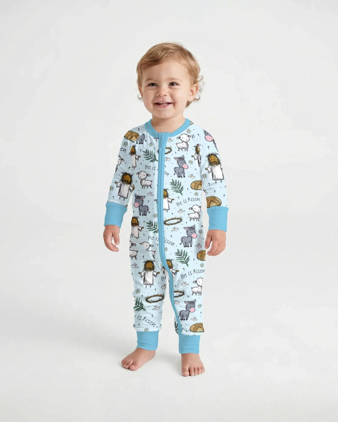 He Is Risen Easter Family Matching Bamboo Convertible Zippy