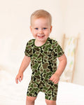 Mallard Duck Hunting Camouflage Bamboo Two Piece Short Sleeve Shorts Pajama Set