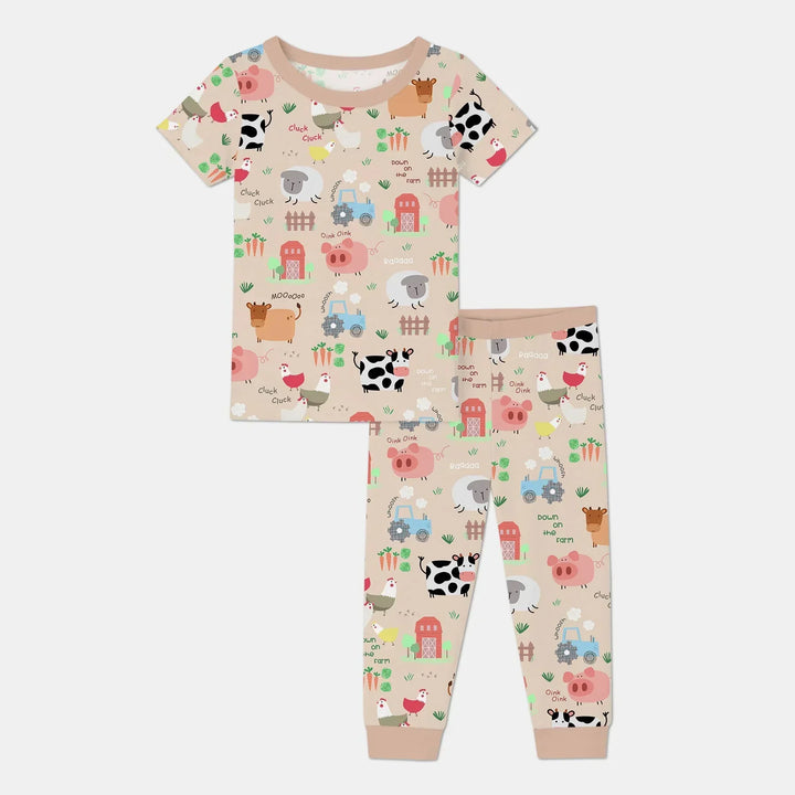 Zweiteiliges, kurzärmliges Pyjama-Set mit Marienkäfern