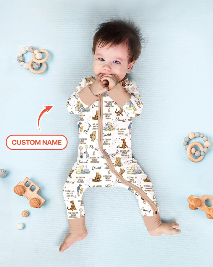 Custom Name God Says I Am Classic Bear Bamboo Convertible Zippy