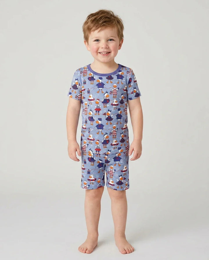 Schlafanzug-Set zweiteilig, kurze Ärmel, kurze Hose, Bambus