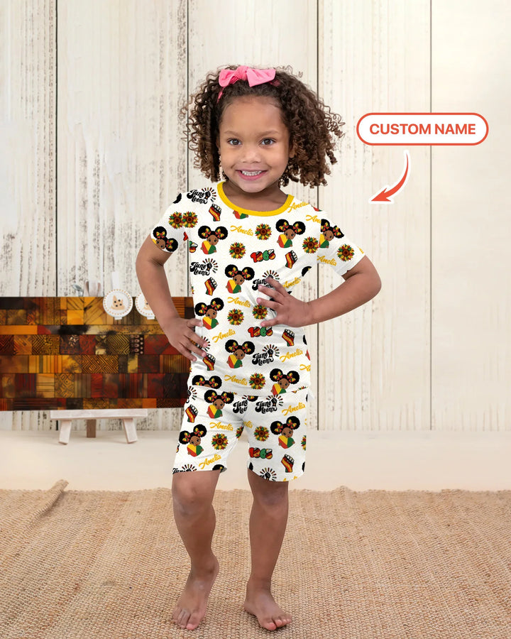 Zweiteiliges Pyjama-Set mit kurzen Ärmeln und Shorts im Sommer-Design