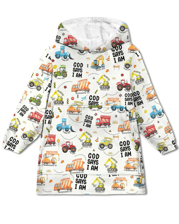 Gott sagt, ich bin Junge Bambus-Decken-Hoodie