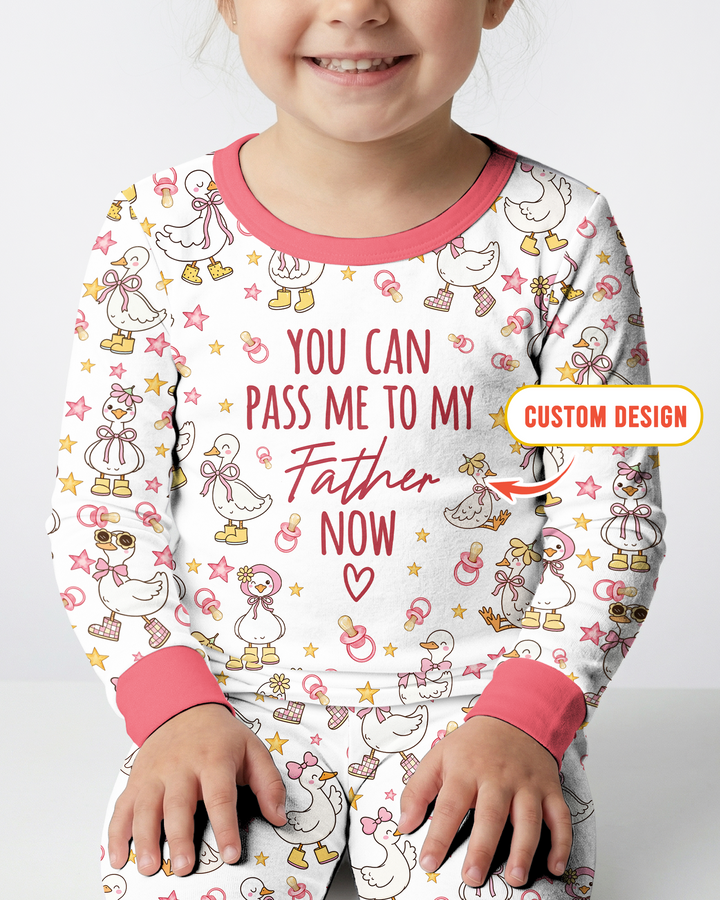 You Can Pass Me To Personalized Bamboo Two Piece Long Sleeve Pajama Set