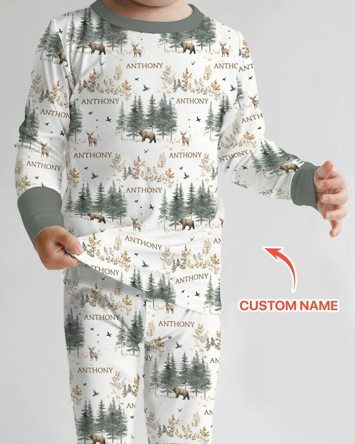 Zweiteiliges Langarm-Pyjama-Set mit Sommerfrüchten