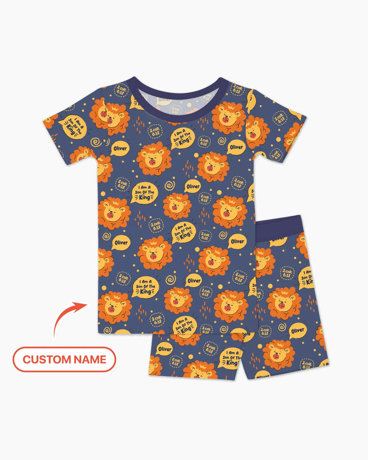 Zweiteiliges Pyjama-Set mit kurzen Ärmeln und Shorts im Sommer-Design
