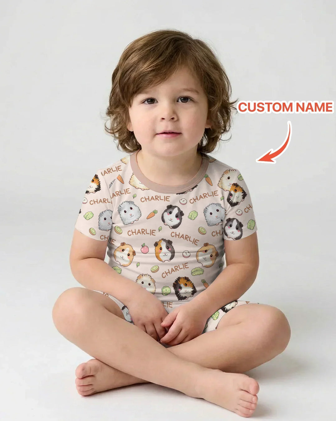 Zweiteiliges Pyjama-Set mit kurzen Ärmeln und Shorts im Sommer-Design