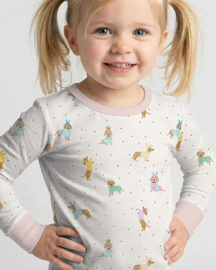 Zweiteiliges Langarm-Pyjama-Set mit Sommerfrüchten
