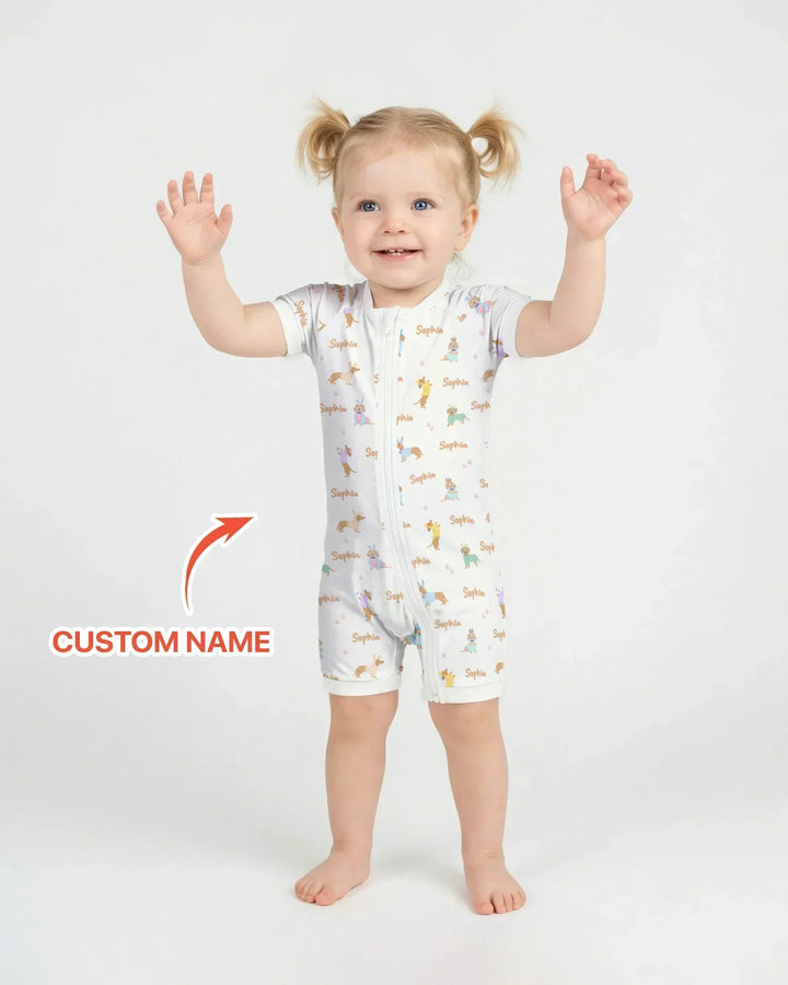 Custom Name Easter Dachshund Bamboo Shorty Zippy