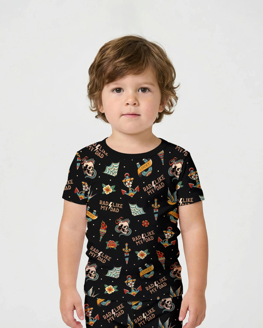 Template Zweiteiliges Pyjama-Set mit kurzen Ärmeln und Shorts