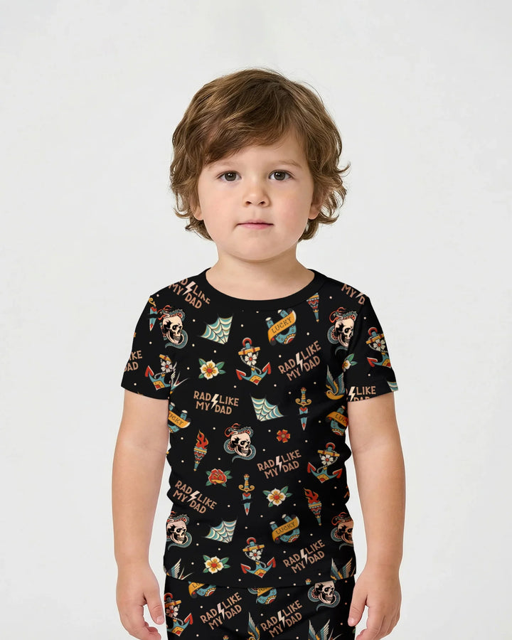 Template Zweiteiliges Pyjama-Set mit kurzen Ärmeln und Shorts