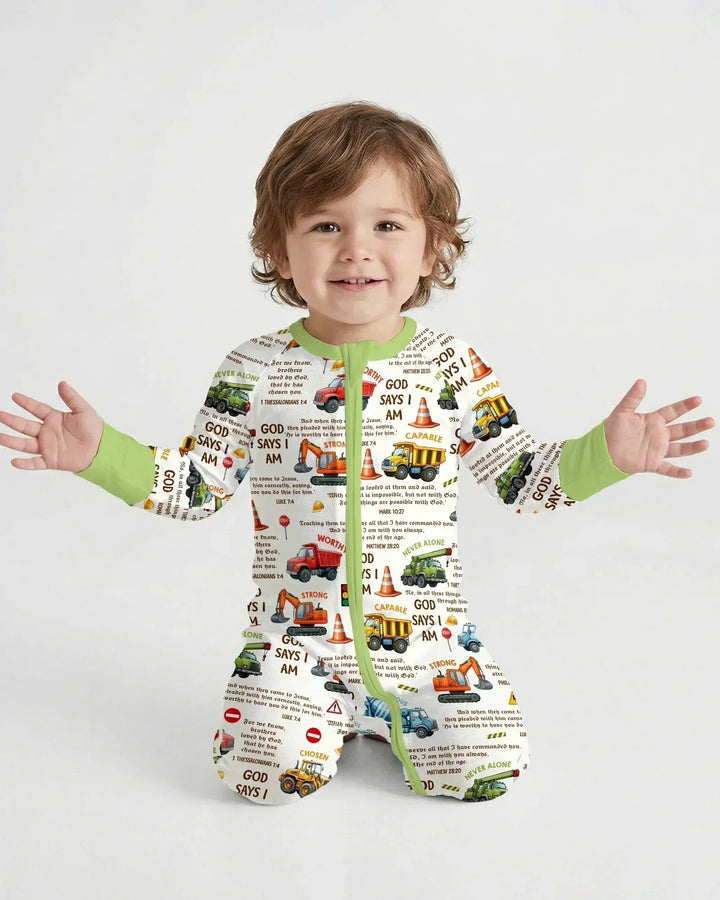Bible Verse Construction Trucks Bamboo Convertible Zippy