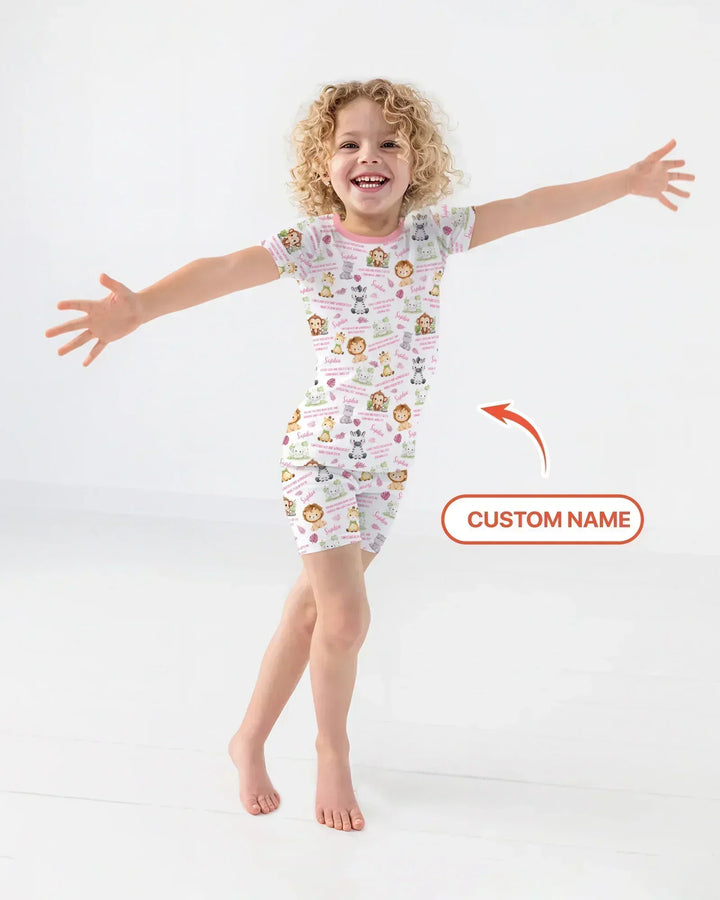 Zweiteiliges Pyjama-Set mit kurzen Ärmeln und Shorts im Sommer-Design