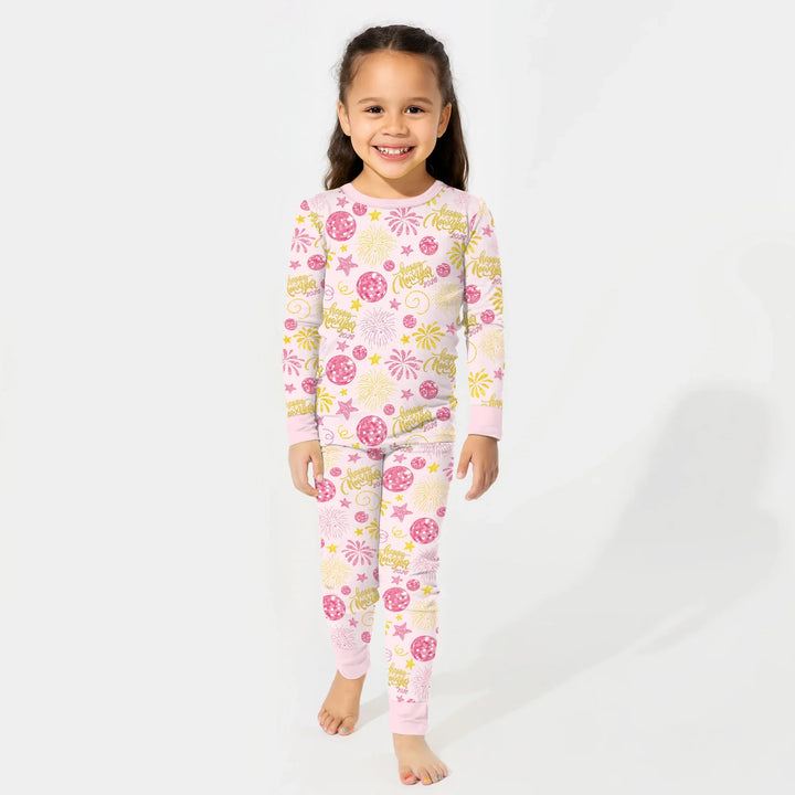 New Year's Eve Celebration Bamboo Two Piece Long Sleeve Pajama Set