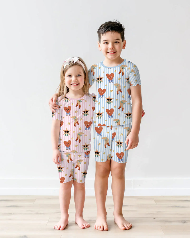 Dance More Dances Bamboo Two Piece Short Sleeve Shorts Pajama Set