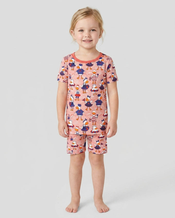 Schlafanzug-Set zweiteilig, kurze Ärmel, kurze Hose, Bambus
