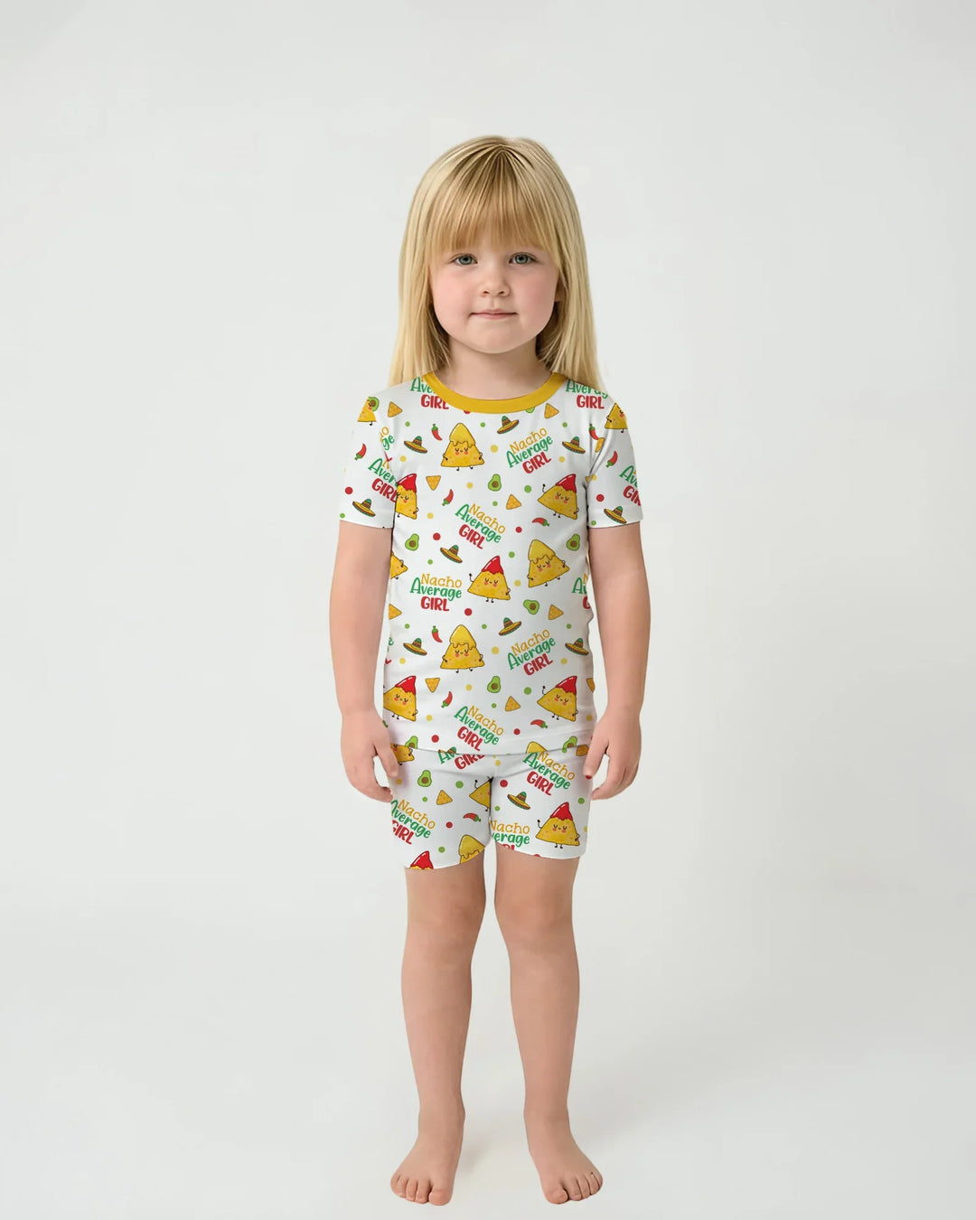 Lil Nacho Average Kid Bamboo Two Piece Short Sleeve Shorts Pajama Set