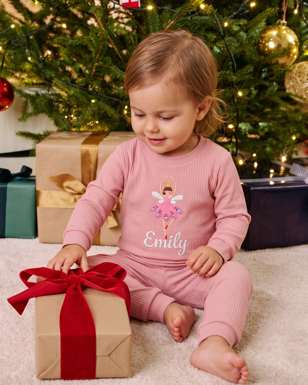 Zweiteiliges Langarm-Pyjama-Set mit Sommerfrüchten