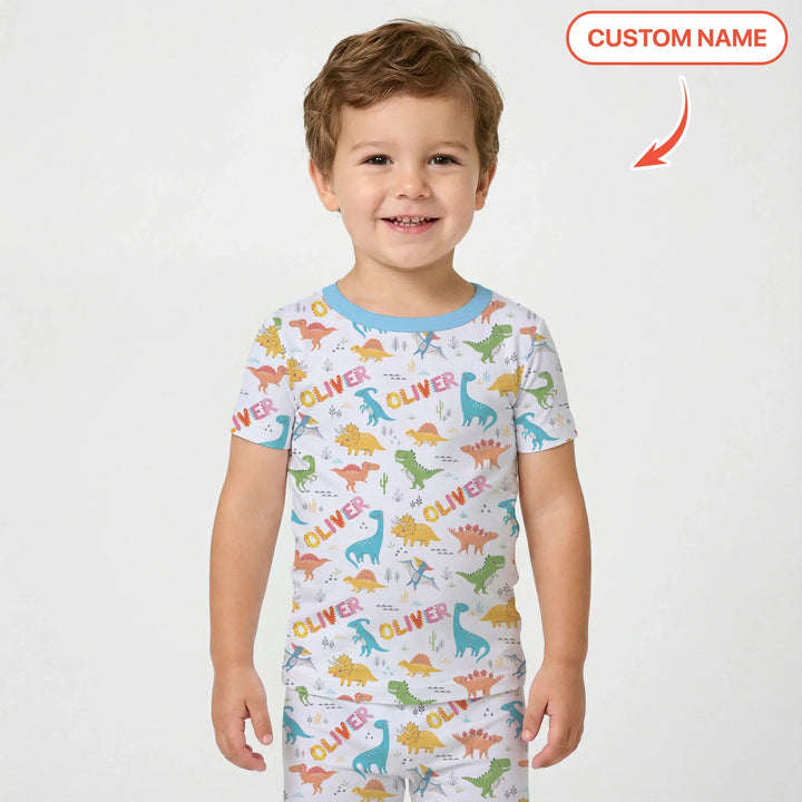 Zweiteiliges Pyjama-Set mit kurzen Ärmeln und Shorts im Sommer-Design