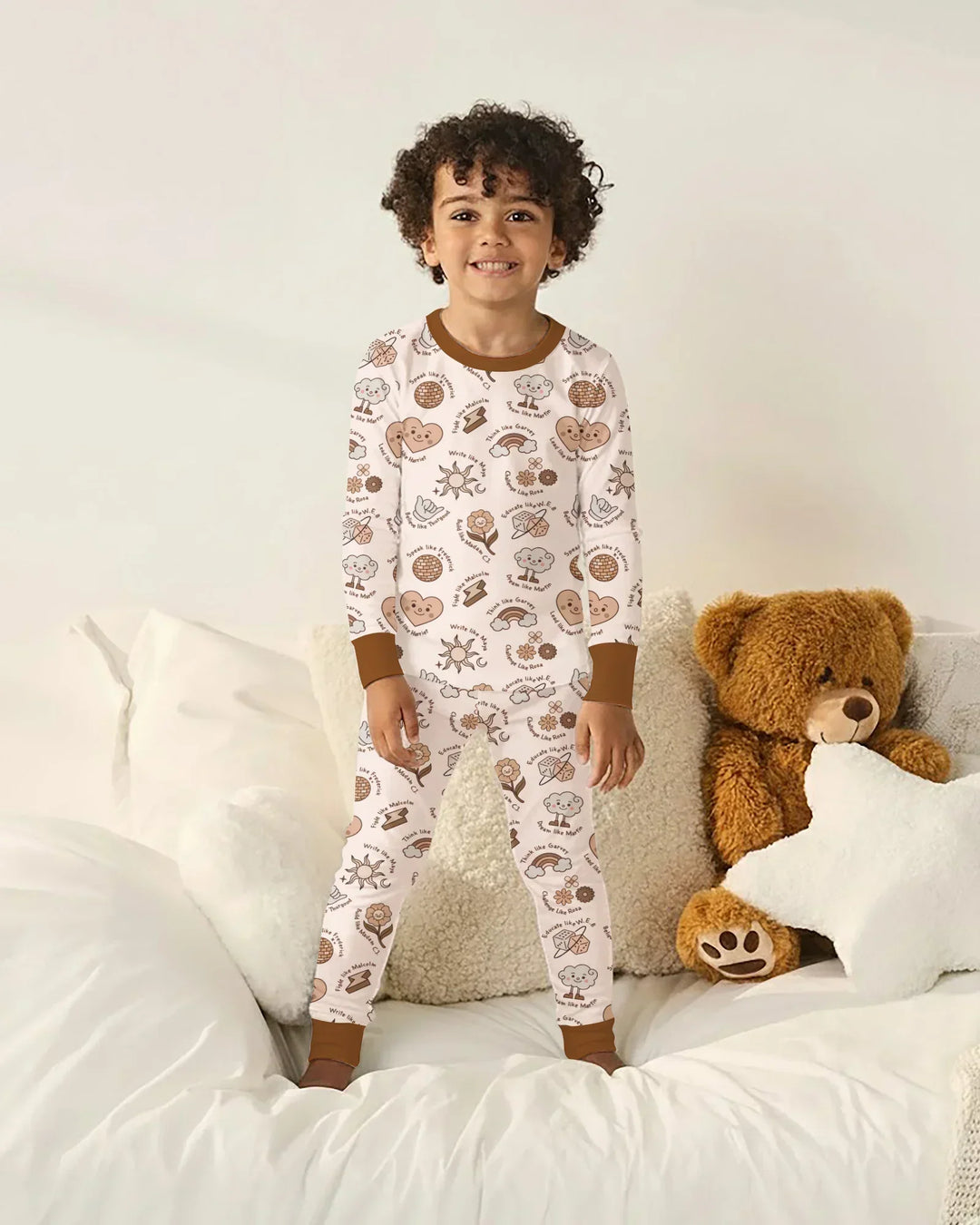 Zweiteiliges Langarm-Pyjama-Set mit Sommerfrüchten