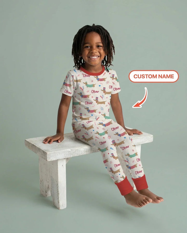 Zweiteiliges, kurzärmliges Pyjama-Set mit Marienkäfern