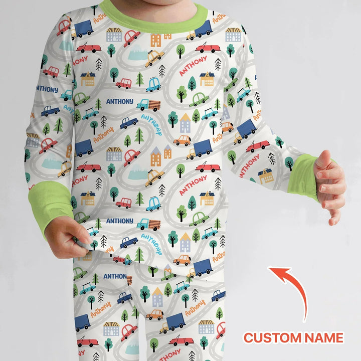 Zweiteiliges Langarm-Pyjama-Set mit Sommerfrüchten