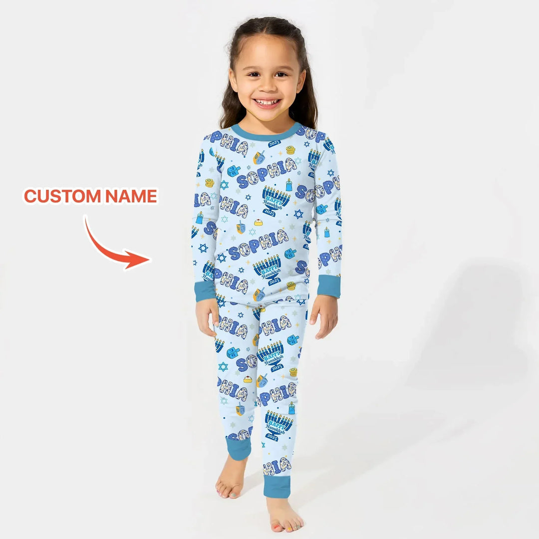 Zweiteiliges Langarm-Pyjama-Set mit Sommerfrüchten