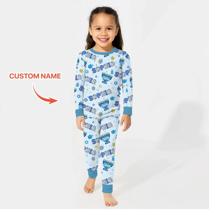 Zweiteiliges Langarm-Pyjama-Set mit Sommerfrüchten