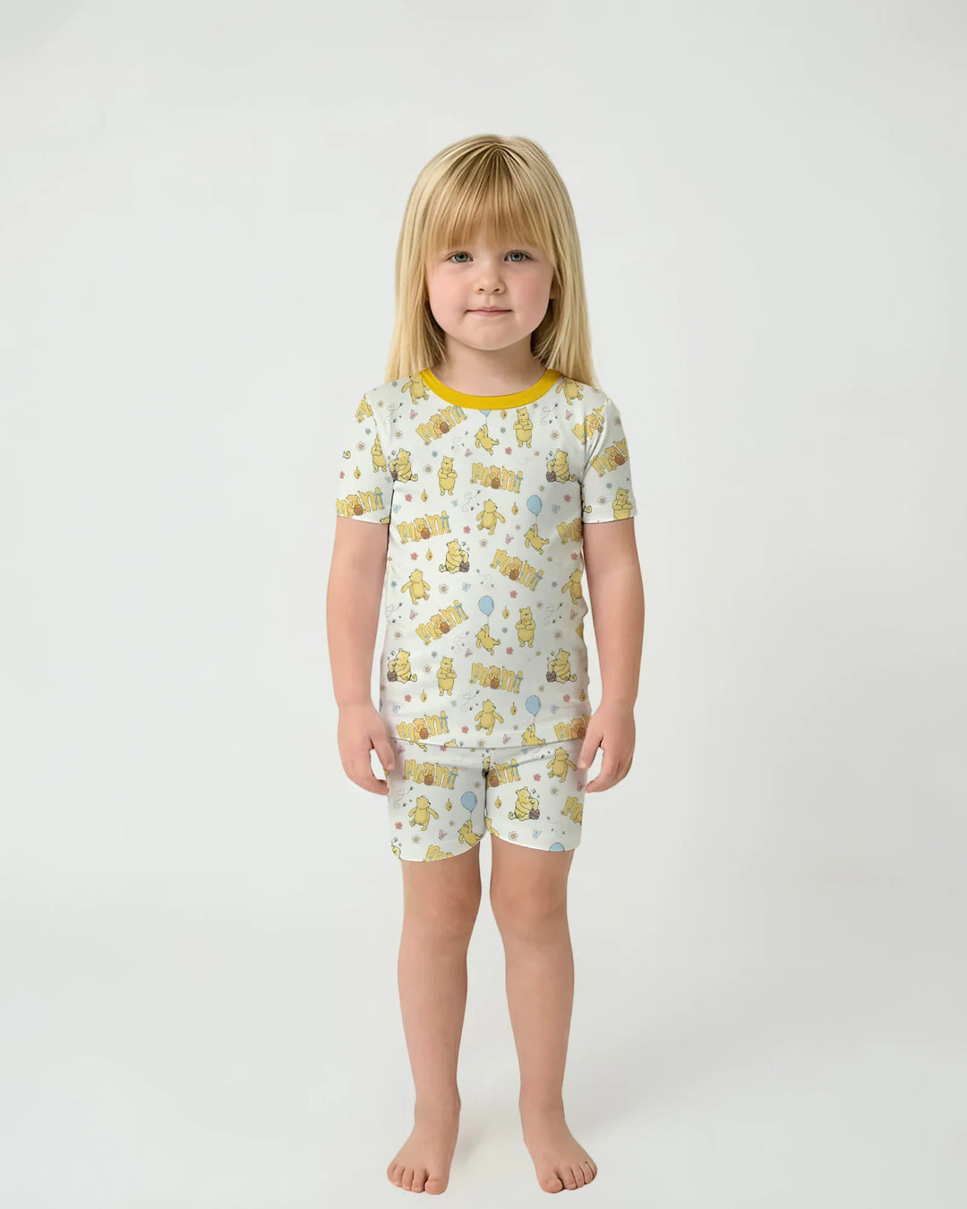 Mama & Mini Honey Bear Bamboo Two Piece Short Sleeve Shorts Pajama Set