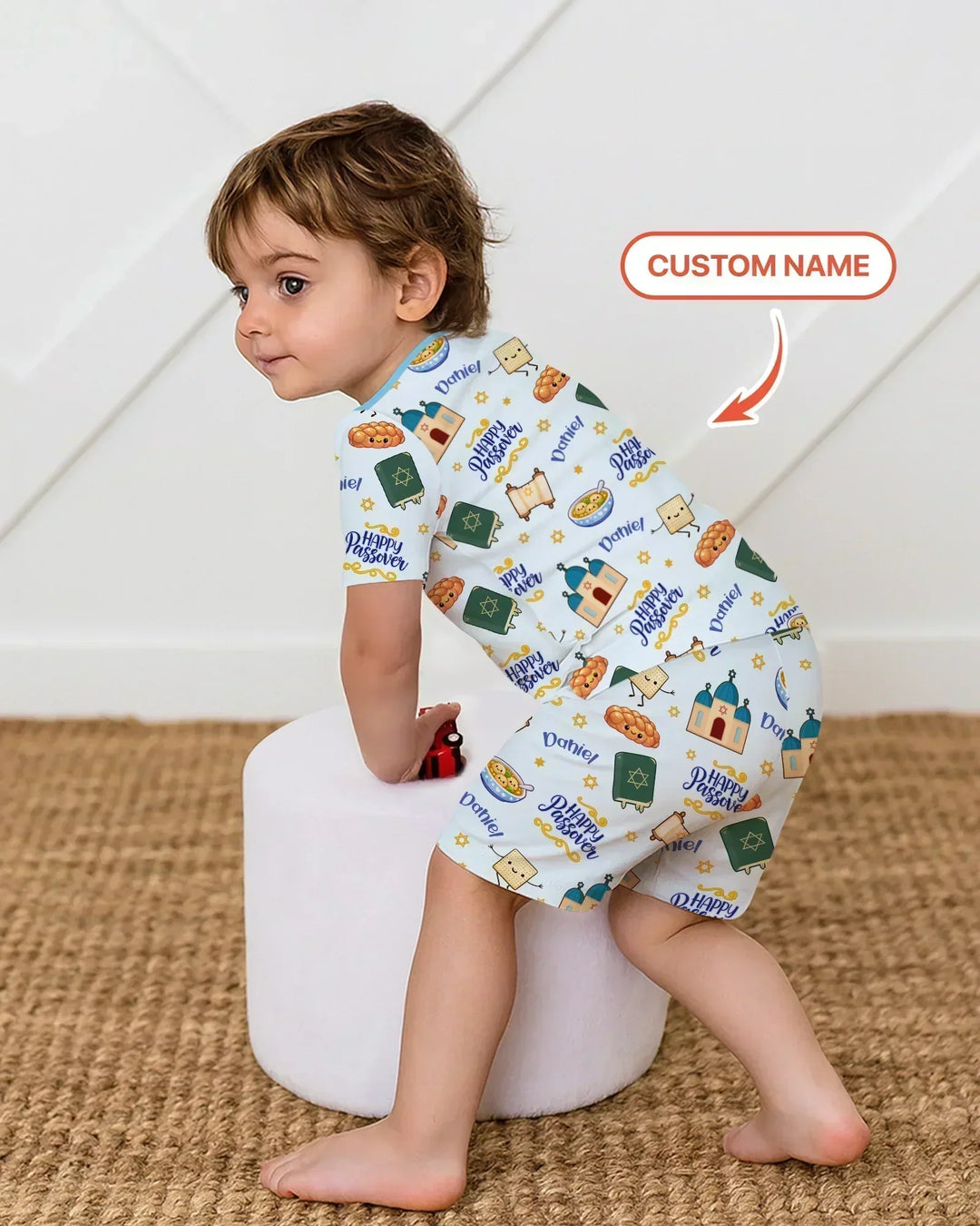Zweiteiliges Pyjama-Set mit kurzen Ärmeln und Shorts im Sommer-Design