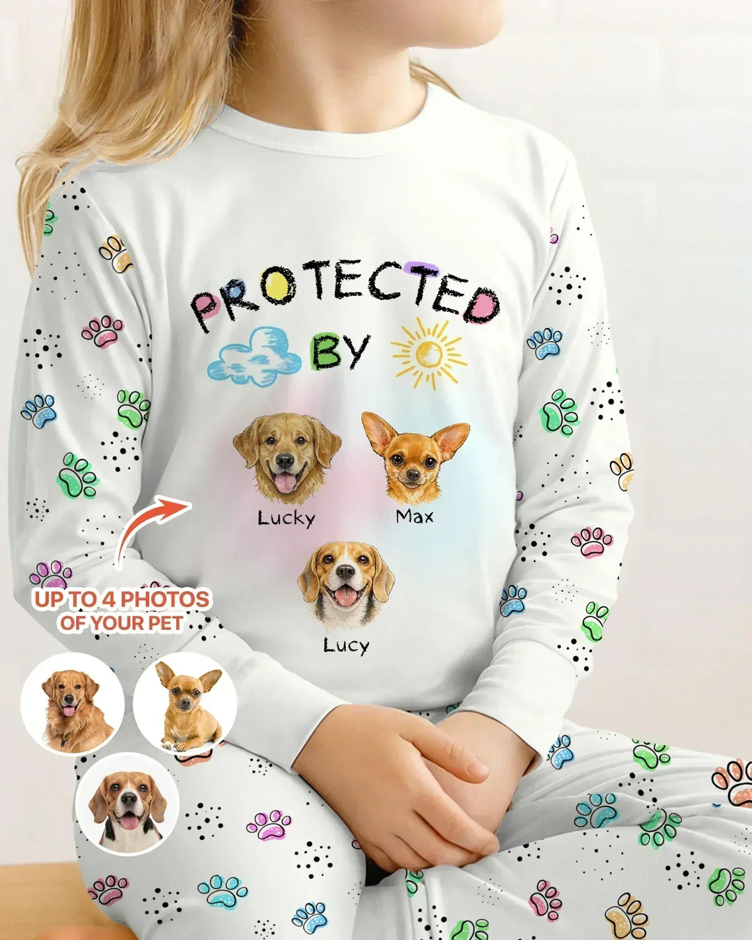 Zweiteiliges Langarm-Pyjama-Set mit Sommerfrüchten