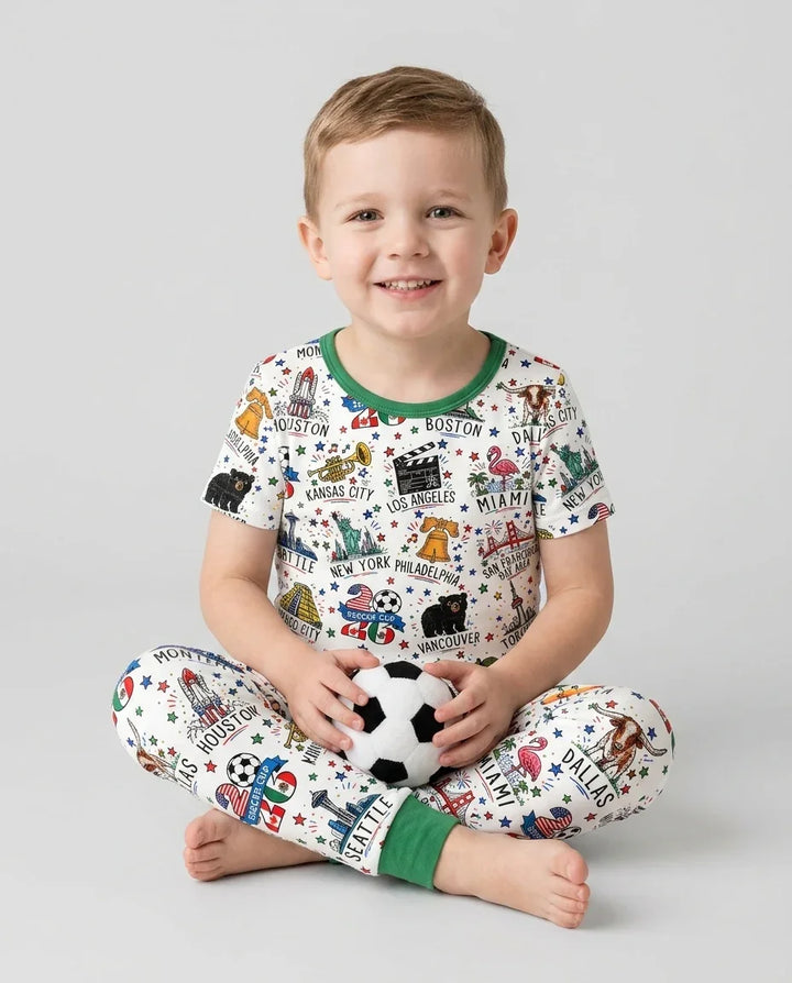 Zweiteiliges, kurzärmliges Pyjama-Set mit Marienkäfern