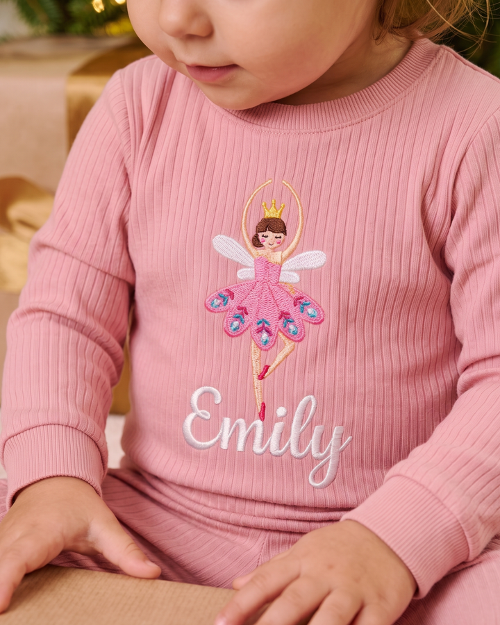 Zweiteiliges Langarm-Pyjama-Set mit Sommerfrüchten