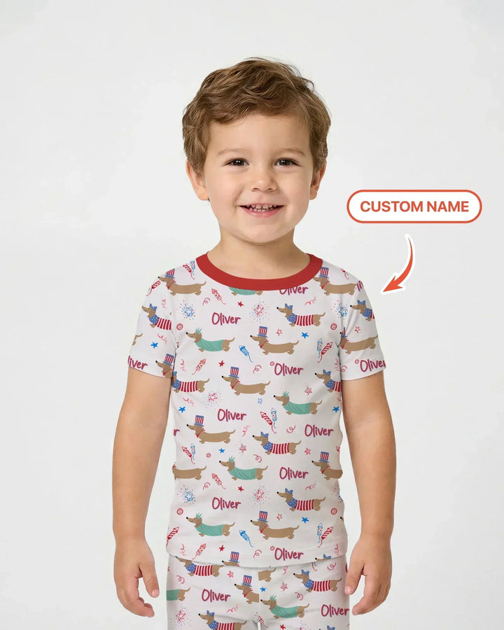 Zweiteiliges, kurzärmliges Pyjama-Set mit Marienkäfern