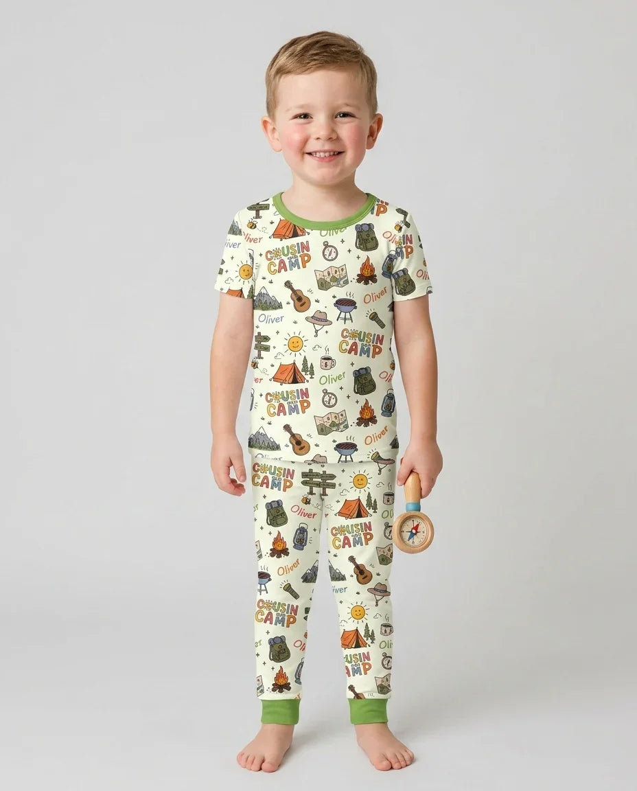 Zweiteiliges, kurzärmliges Pyjama-Set mit Marienkäfern