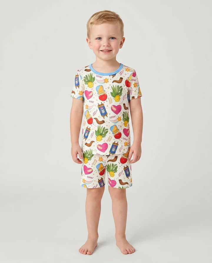 Jewish High Holidays Bamboo Two Piece Short Sleeve Shorts Pajama Set