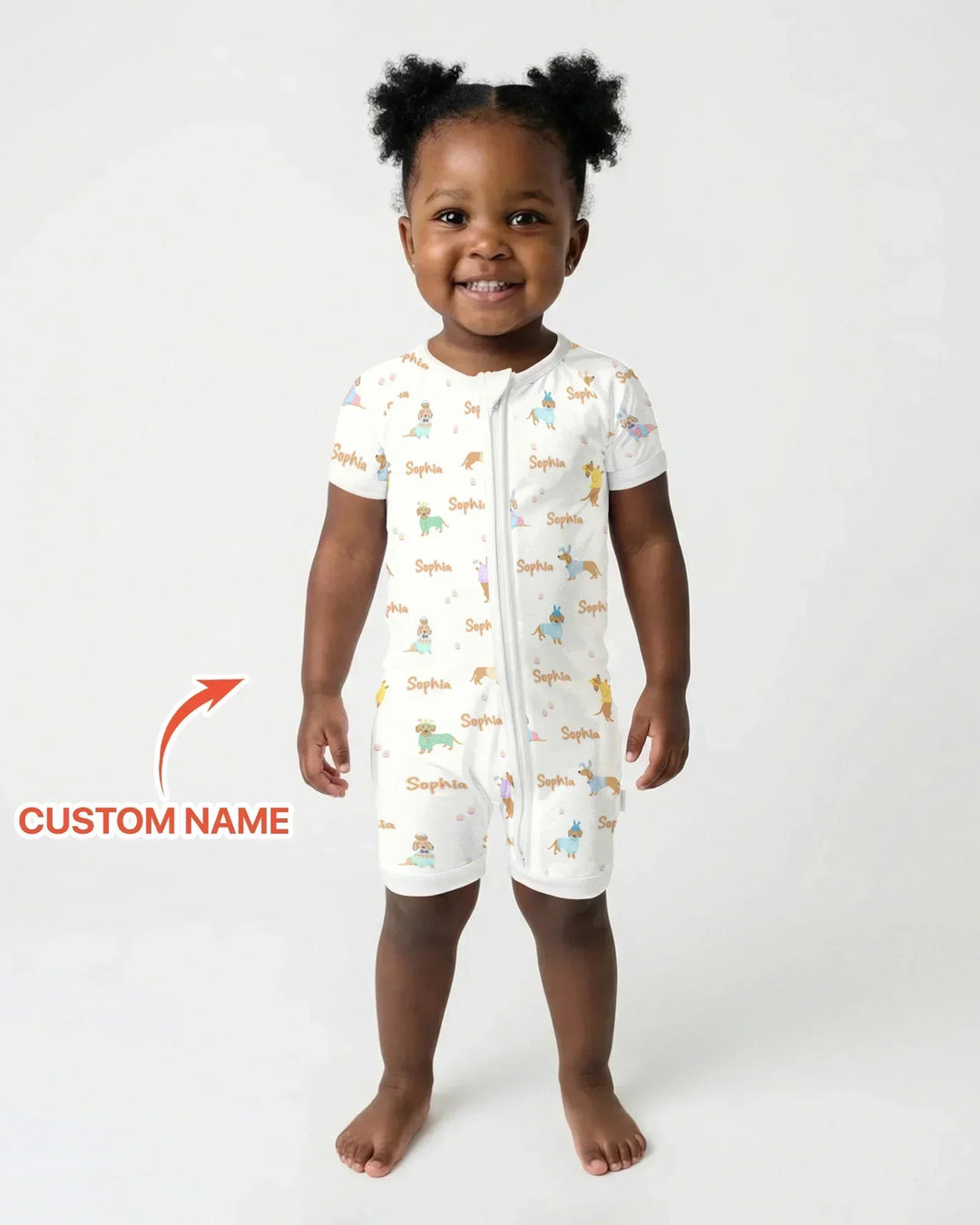 Custom Name Easter Dachshund Bamboo Shorty Zippy