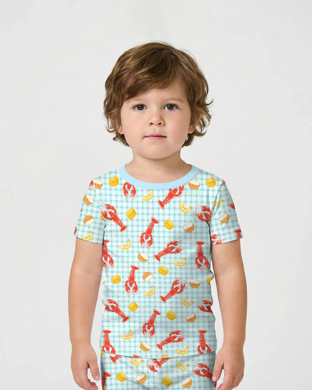 Template Zweiteiliges Pyjama-Set mit kurzen Ärmeln und Shorts