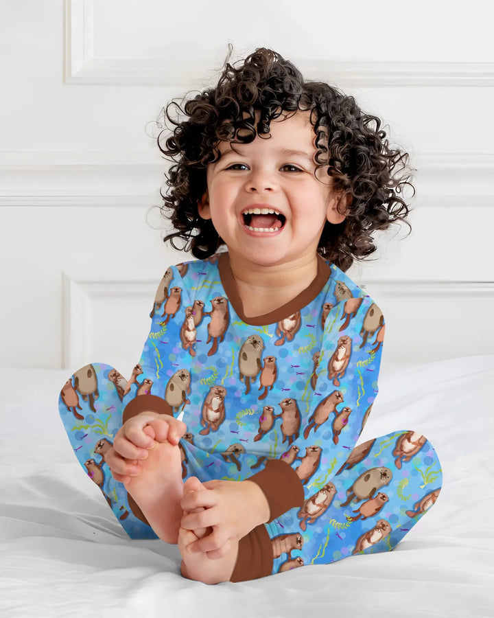 Zweiteiliges Langarm-Pyjama-Set mit Sommerfrüchten
