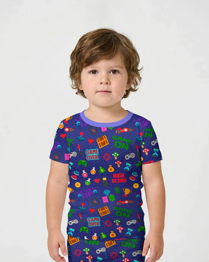 Template Zweiteiliges Pyjama-Set mit kurzen Ärmeln und Shorts
