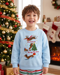 Dachshund Through The Snow Embroidered Bamboo Crewneck Sweatshirt