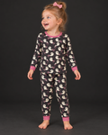 Little Ghosts Bamboo Two Piece Long Sleeve Pajama Set For Halloween