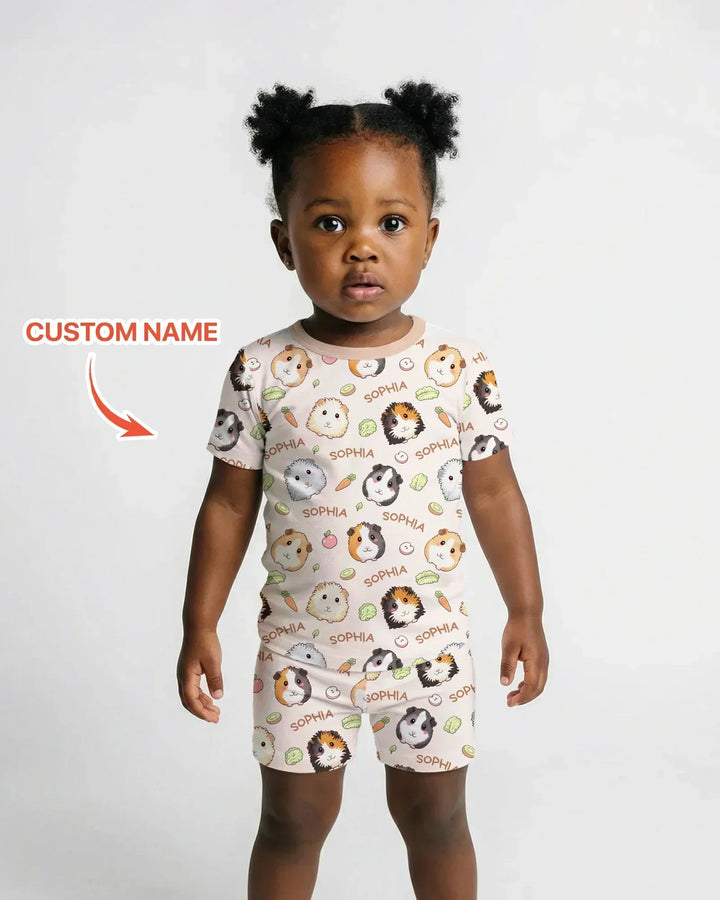 Zweiteiliges Pyjama-Set mit kurzen Ärmeln und Shorts im Sommer-Design
