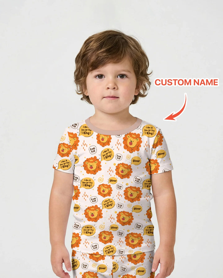 Zweiteiliges Pyjama-Set mit kurzen Ärmeln und Shorts im Sommer-Design