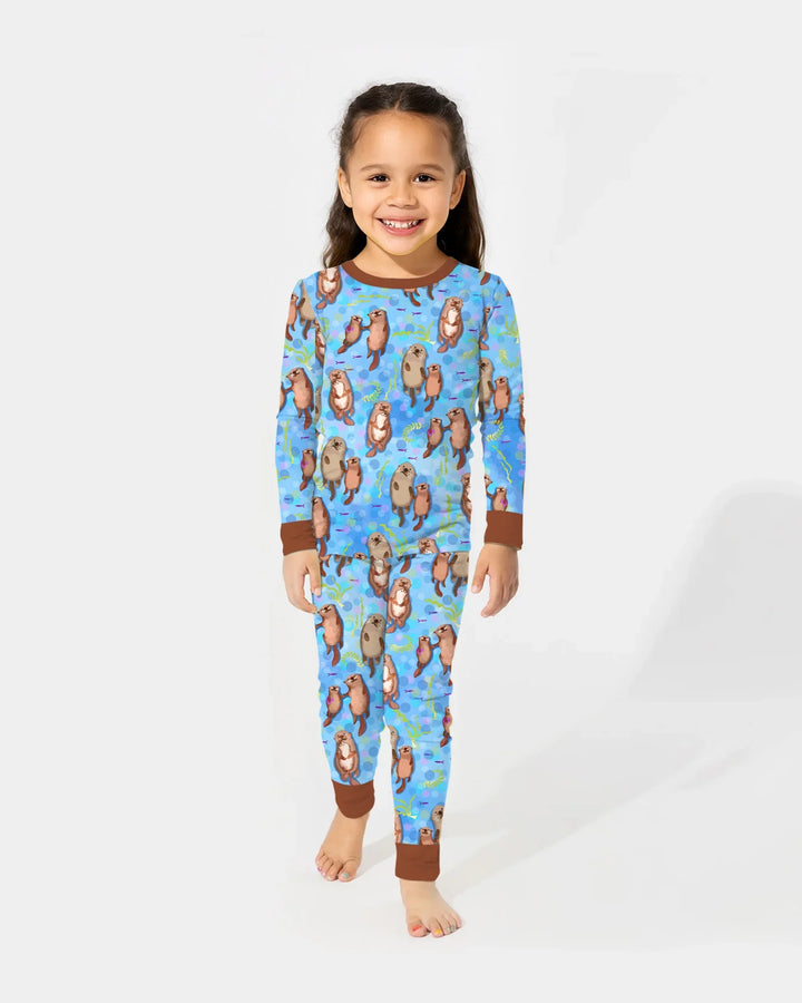 Zweiteiliges Langarm-Pyjama-Set mit Sommerfrüchten