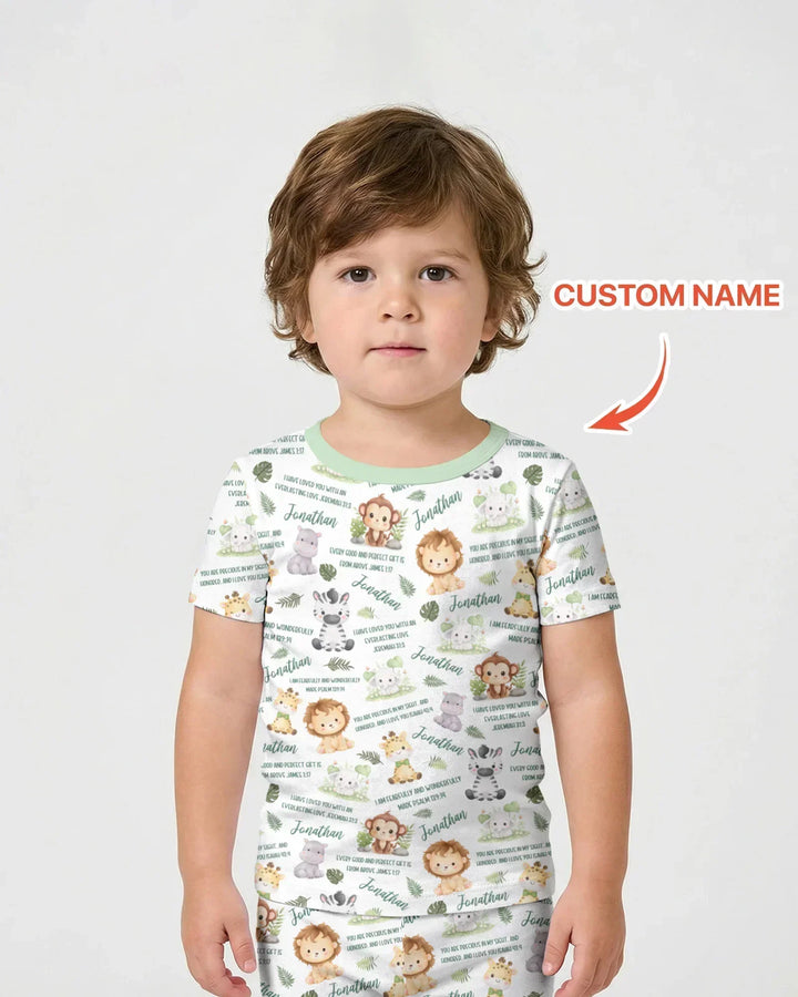 Zweiteiliges Pyjama-Set mit kurzen Ärmeln und Shorts im Sommer-Design