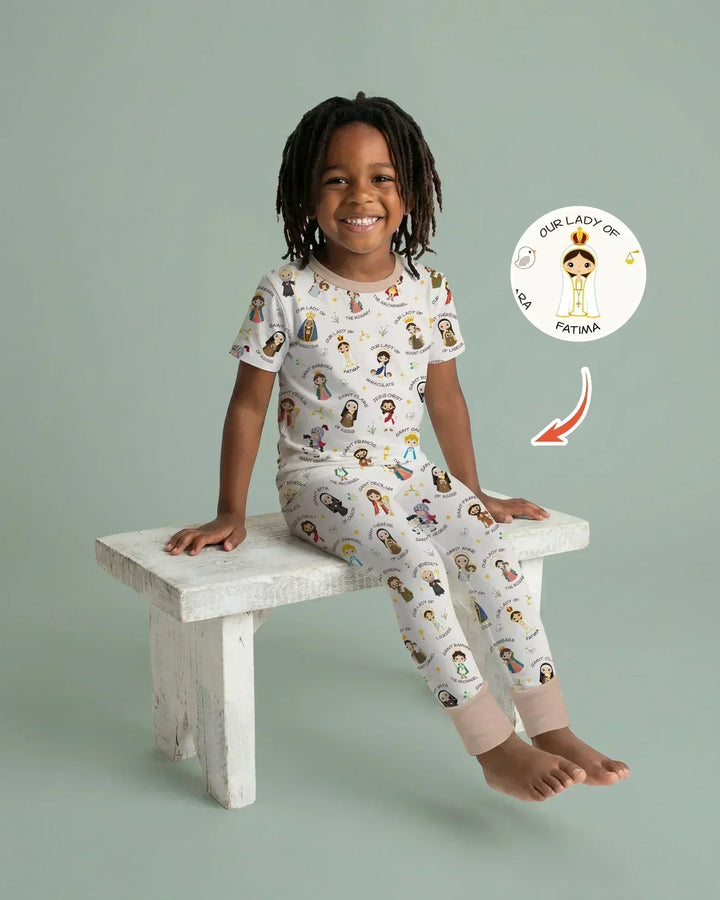 Zweiteiliges, kurzärmliges Pyjama-Set mit Marienkäfern